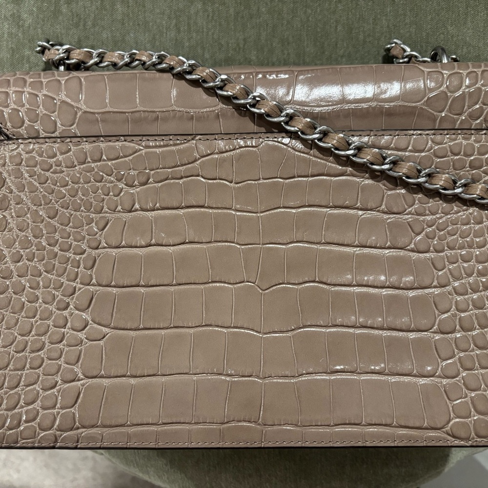 Tory Burch Tan Croc-Embossed Shoulder Bag - Picture 6 of 10
